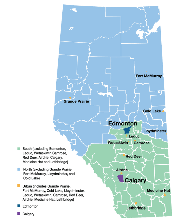 Alberta Canada Counties Map