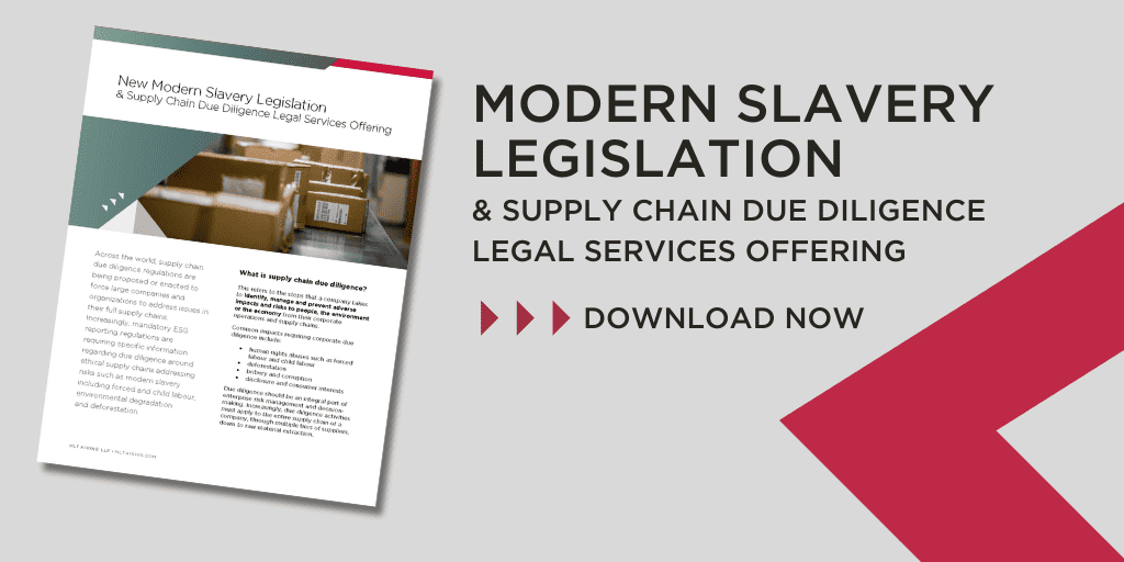 Modern Slavery Legislation & Supply Chain Due Diligence Legal Service Offering